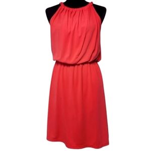 JoyJoy Women's Sleeveless Halter Coral Mini Dress Size Medium
